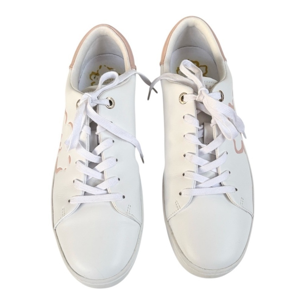 EUC Ted Baker Leather Tarliah
Magnolia Flower Sneakers White Pink Size 11 - Picture 5 of 10